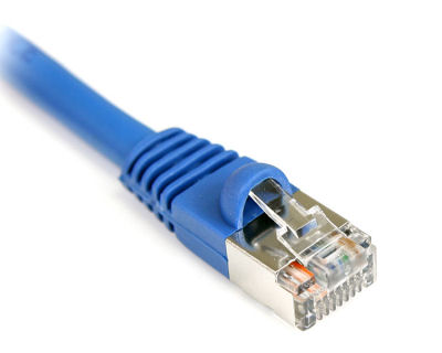 100ft Cat5E SHIELDED Ethernet RJ45 Patch Cable,Stranded,Snagless Booted,BLU