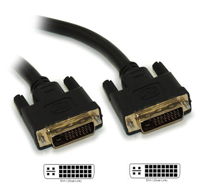 10ft DVI-I Dual Link DIGITAL AND ANALOG (28 AWG) Gold Plated Cable