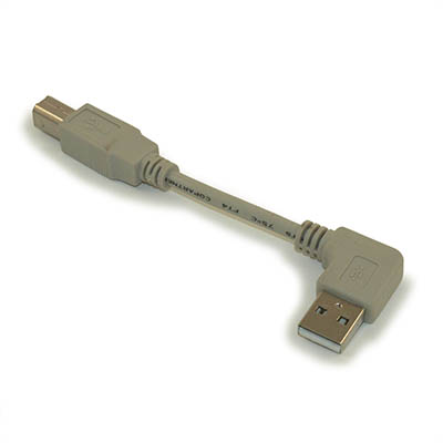 4inch ANGLE USB 2.0 Certified 480Mbps Type A Male to B Male Cable, Beige
