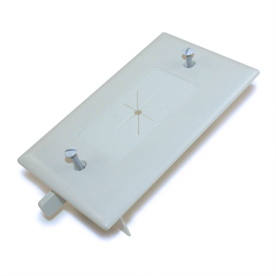 Wallplate: Single-Gang Pass-Thru with Flex Opening, White
