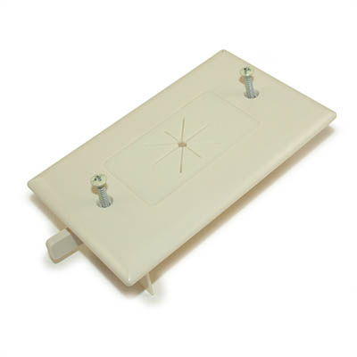 Wall plate: Single-Gang Pass-Thru with Flex Opening, Light Almond