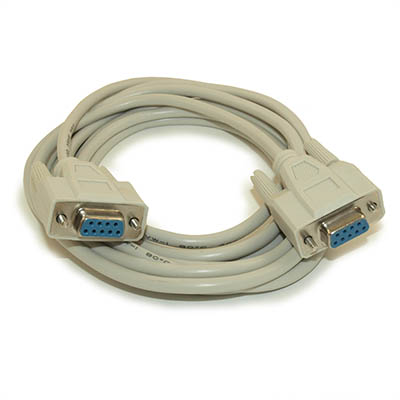 10ft Serial NULL-MODEM, DB9/DB9 Female to Female Cable
