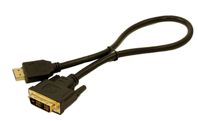 1.5ft HDMI/DVI-D Combination Cable (28 AWG), Gold Plated