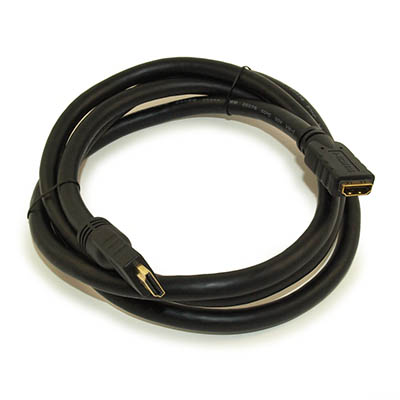 6ft HIGH-SPEED HDMI w/Ethernet 24 AWG EXTENSION (M/F) CL2 Cable,Gold Plate