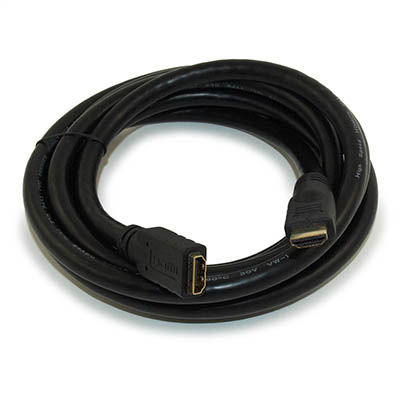 10ft HIGH-SPEED HDMI w/Ethernet 24 AWG EXTENSION (M/F) CL2 Cable,Gold Plat