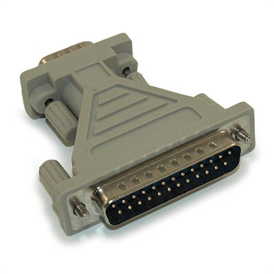 DB9 Male to DB25 Male, Adapter, (Serial Port) Molded