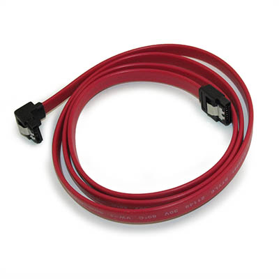 36IN SATA II Internal Data Cable, w/Locking Latch 90 Degree, Red