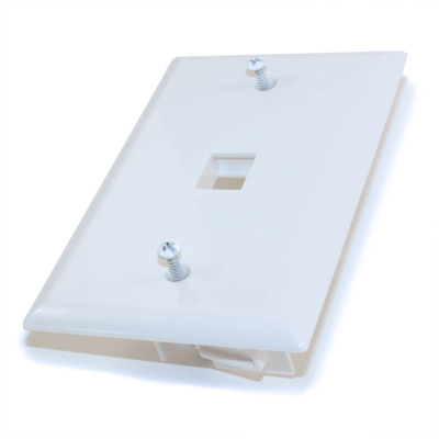 Wall plate: Keystone, 1 Hole with Built-in Connector Latches, White