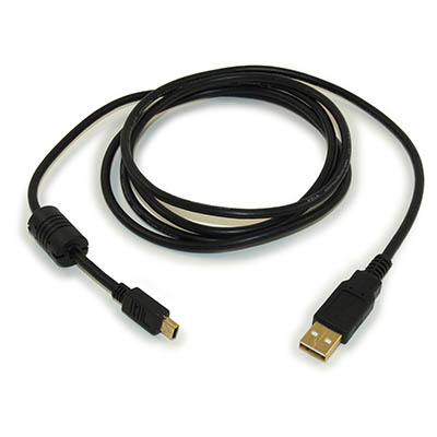 6ft USB 2.0 Certified 480Mbps Type A Male to Mini-B/5-Pin Gold Plated w/FERRITE