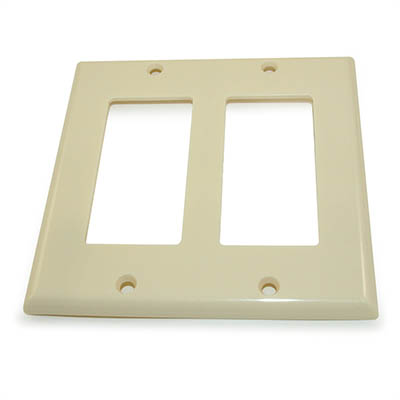 Wall plate: 2 Gang Decor Plate Frame, Ivory