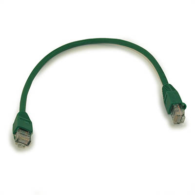 1ft Cat5E Ethernet RJ45 Patch Cable, Stranded, Snagless Booted, GREEN