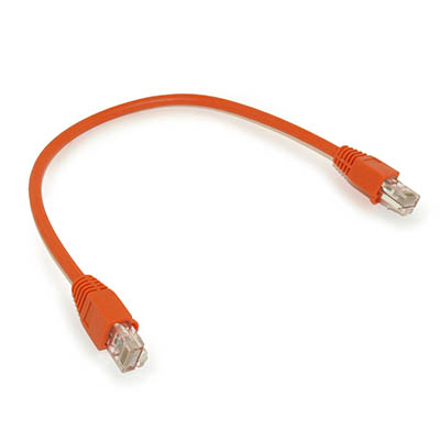 1ft Cat5E Ethernet RJ45 Patch Cable, Stranded, Snagless Booted, ORANGE