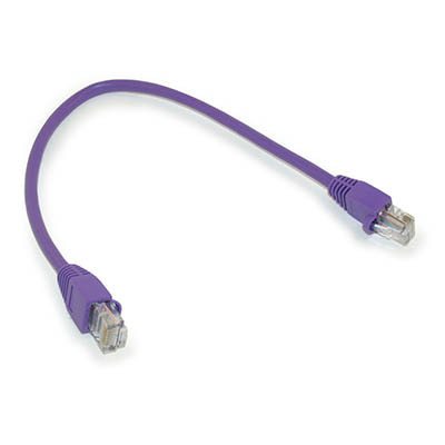 1ft Cat5E Ethernet RJ45 Patch Cable, Stranded, Snagless Booted, PURPLE