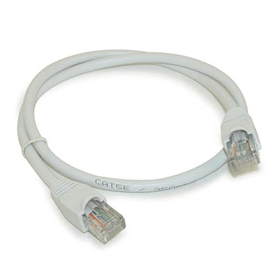 2ft Cat5E Ethernet RJ45 Patch Cable, Stranded, Snagless Booted, WHITE