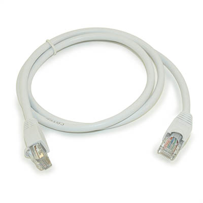 3ft Cat5E Ethernet RJ45 Patch Cable, Stranded, Snagless Booted, WHITE