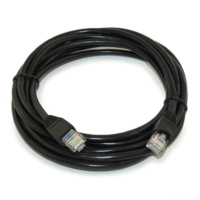10ft Cat5E Ethernet RJ45 Patch Cable, Stranded, Snagless Booted, BLACK