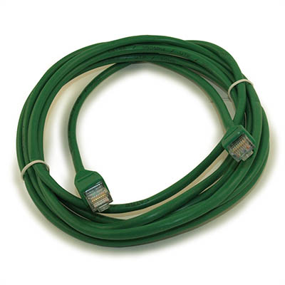 10ft Cat5E Ethernet RJ45 Patch Cable, Stranded, Snagless Booted, GREEN