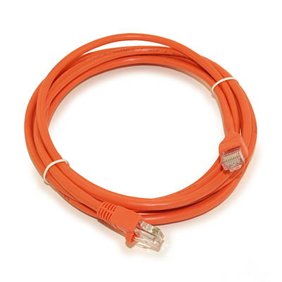 10ft Cat5E Ethernet RJ45 Patch Cable, Stranded, Snagless Booted, ORANGE