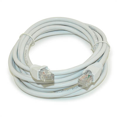 10ft Cat5E Ethernet RJ45 Patch Cable, Stranded, Snagless Booted, WHITE