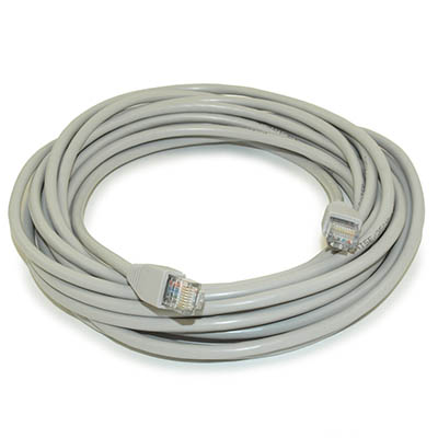 20ft Cat5E Ethernet RJ45 Patch Cable, Stranded, Snagless Booted, GRAY