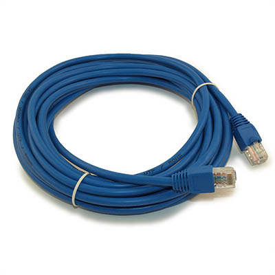 20ft Cat5E Ethernet RJ45 Patch Cable, Stranded, Snagless Booted, BLUE