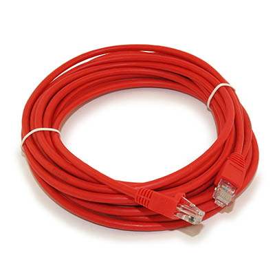 20ft Cat5E Ethernet RJ45 Patch Cable, Stranded, Snagless Booted, RED