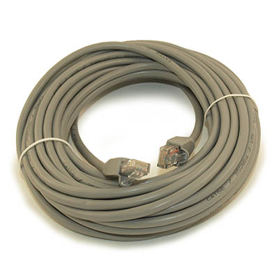 35ft Cat5E Ethernet RJ45 Patch Cable, Stranded, Snagless Booted, GRAY