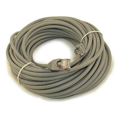 40ft Cat5E Ethernet RJ45 Patch Cable, Stranded, Snagless Booted, GRAY