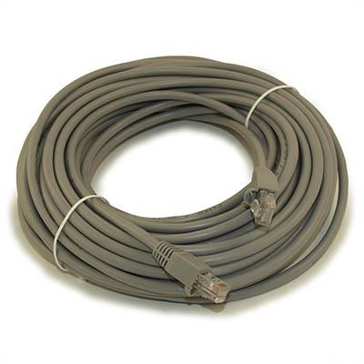 50ft Cat5E Ethernet RJ45 Patch Cable, Stranded, Snagless Booted, GRAY