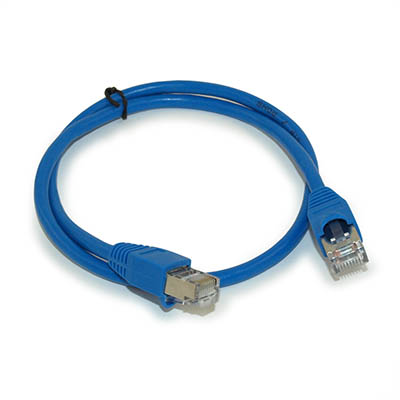 2ft Cat5E SHIELDED Ethernet RJ45 Patch Cable,Stranded,Snagless Booted,BLUE