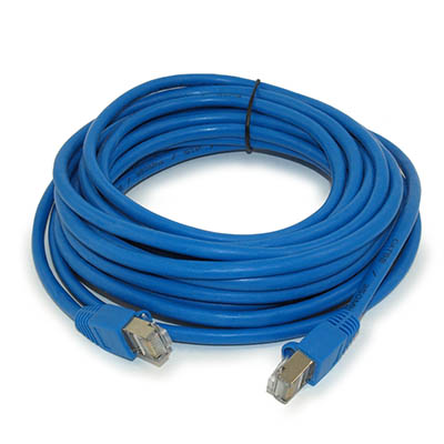 20ft Cat5E SHIELDED Ethernet RJ45 Patch Cable,Stranded,Snagless Booted,BLUE