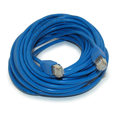 35ft Cat5E SHIELDED Ethernet RJ45 Patch Cable,Stranded,Snagless Booted,BLUE