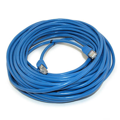 50ft Cat5E SHIELDED Ethernet RJ45 Patch Cable,Stranded,Snagless Booted,BLUE