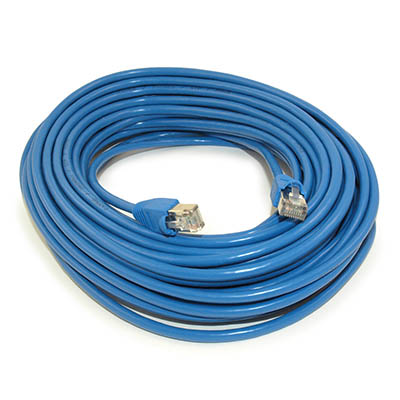 60ft Cat5E SHIELDED Ethernet RJ45 Patch Cable,Stranded,Snagless Booted,BLUE