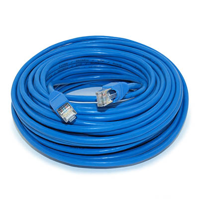 75ft Cat5E SHIELDED Ethernet RJ45 Patch Cable,Stranded,Snagless Booted,BLUE