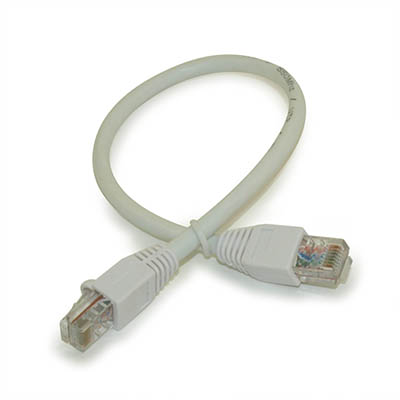 1ft Cat6 Ethernet RJ45 Patch Cable, Stranded, Snagless Booted, WHITE