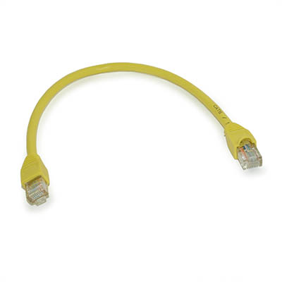 1ft Cat6 Ethernet RJ45 Patch Cable, Stranded, Snagless Booted, YELLOW