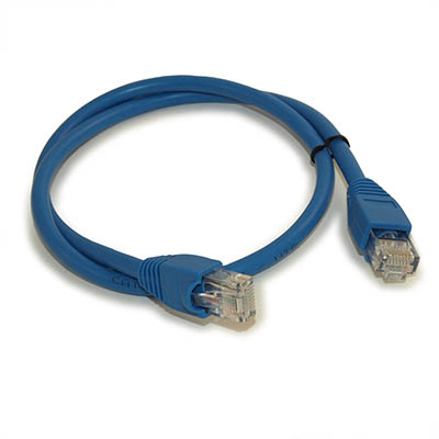 2ft Cat6 Ethernet RJ45 Patch Cable, Stranded, Snagless Booted, BLUE
