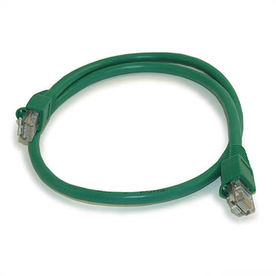 2ft Cat6 Ethernet RJ45 Patch Cable, Stranded, Snagless Booted, GREEN