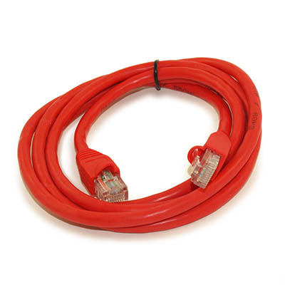 5ft Cat6 Ethernet RJ45 Patch Cable, Stranded, Snagless Booted, RED