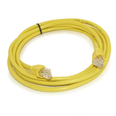 7ft Cat6 Ethernet RJ45 Patch Cable, Stranded, Snagless Booted, YELLOW