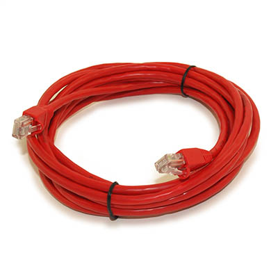 14ft Cat6 Ethernet RJ45 Patch Cable, Stranded, Snagless Booted, RED