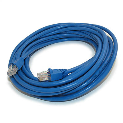 20ft Cat6 Ethernet RJ45 Patch Cable, Stranded, Snagless Booted, BLUE