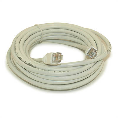 20ft Cat6 Ethernet RJ45 Patch Cable, Stranded, Snagless Booted, WHITE