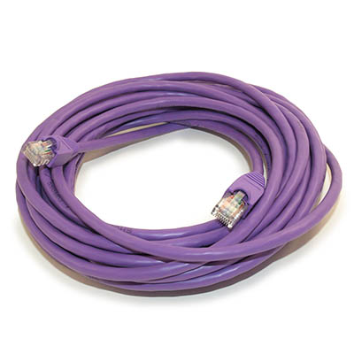 25ft Cat6 Ethernet RJ45 Patch Cable, Stranded, Snagless Booted, PURPLE