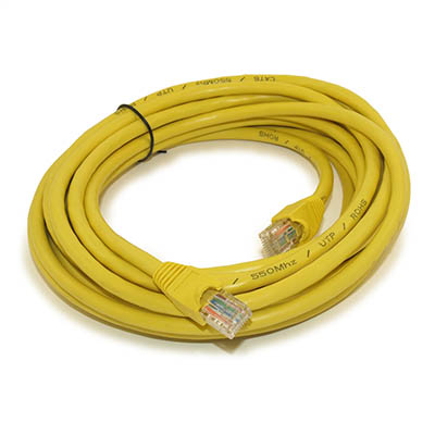 25ft Cat6 Ethernet RJ45 Patch Cable, Stranded, Snagless Booted, YELLOW