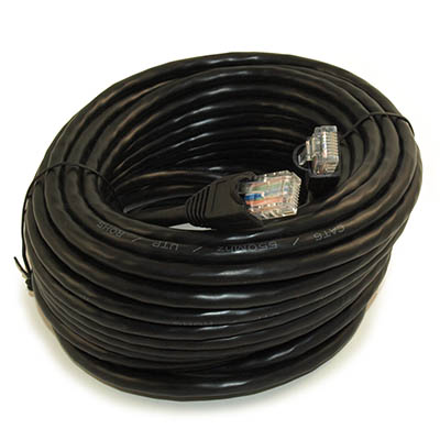 50ft Cat6 Ethernet RJ45 Patch Cable, Stranded, Snagless Booted, BLACK