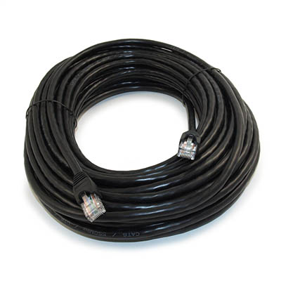 60ft Cat6 Ethernet RJ45 Patch Cable, Stranded, Snagless Booted, BLACK