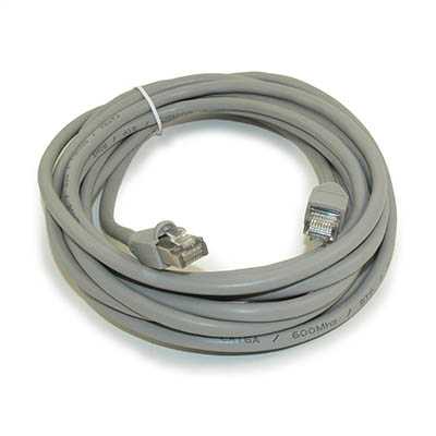 14ft Cat6A SHIELDED Ethernet RJ45 Patch Cable,Stranded,Snagless Booted,GRAY