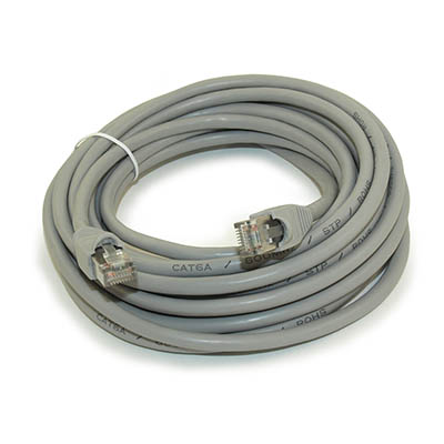 20ft Cat6A SHIELDED Ethernet RJ45 Patch Cable,Stranded,Snagless Booted,GRAY